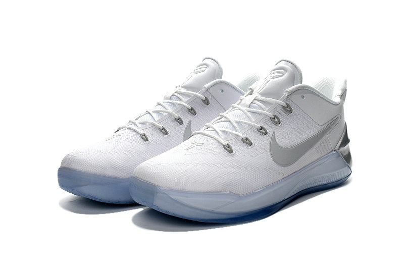 Nike Kobe 12 White Silver Basketball Shoes